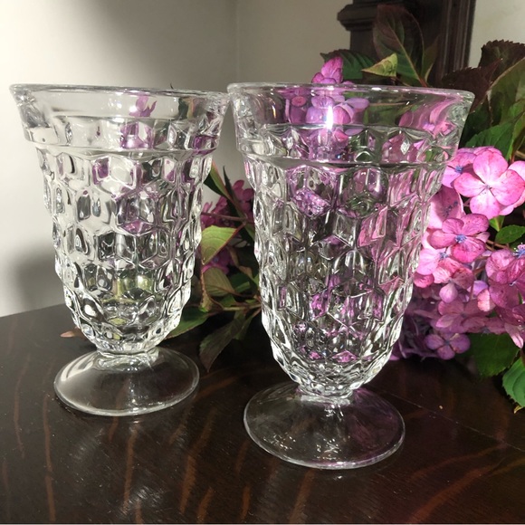 Two Fostoria American Clear Footed Ice Tea Glass Pattern 2056 - Picture 2 of 8